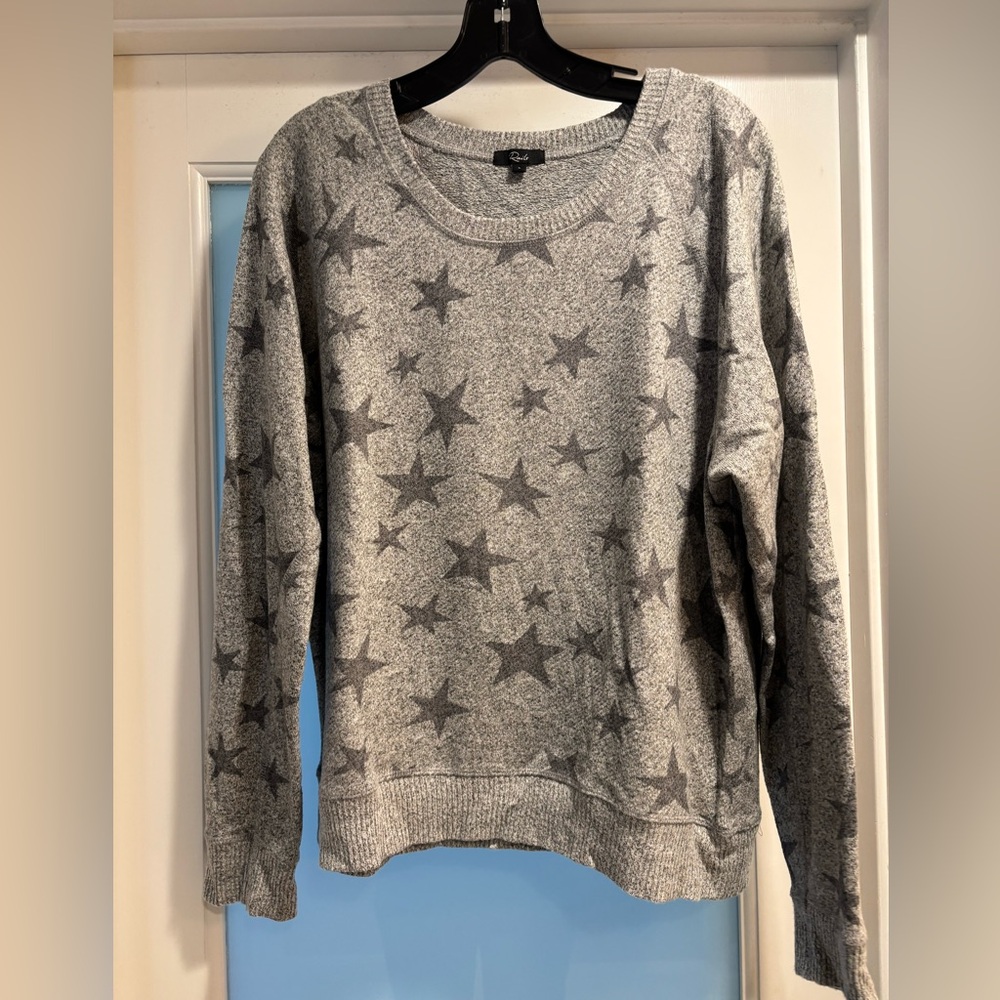Rails Women’s Theo Melange Grey Stars crew neck pullover